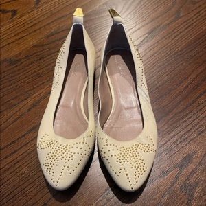 Chloe Beige Flats 38.5 Studs.